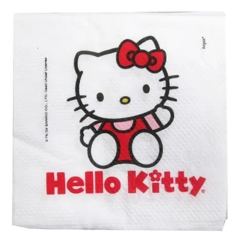 Pack X 12 Servilletas Hello Kitty Disney Original Cotillón