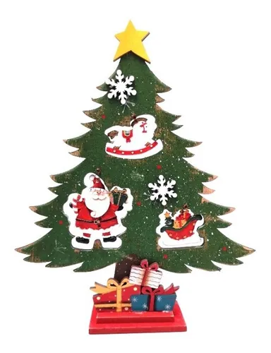 Adorno Navideño Árbol Navidad De Madera 31 Cm - E X -