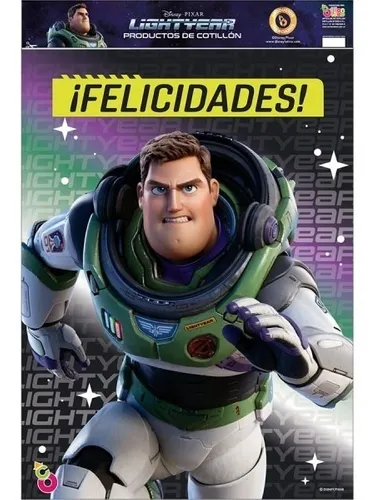 Afiche Cumpleaños Buzz Lightyear 50 X 40 Cm Cotillón Oficial