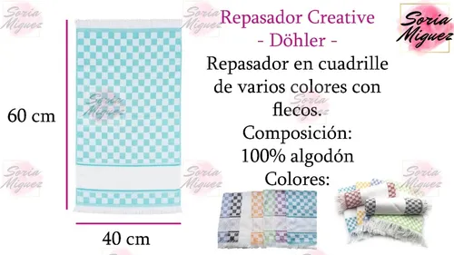 Repasador Creative 100% Algodón 40 X 60 Cm - Döhler -