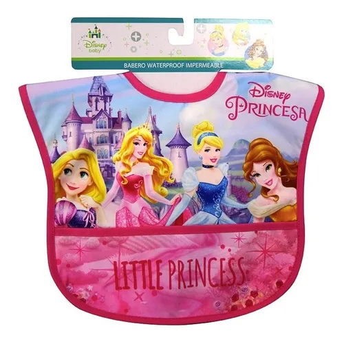 Babero Grande + Velcro Waterproof Princesas Disney Original