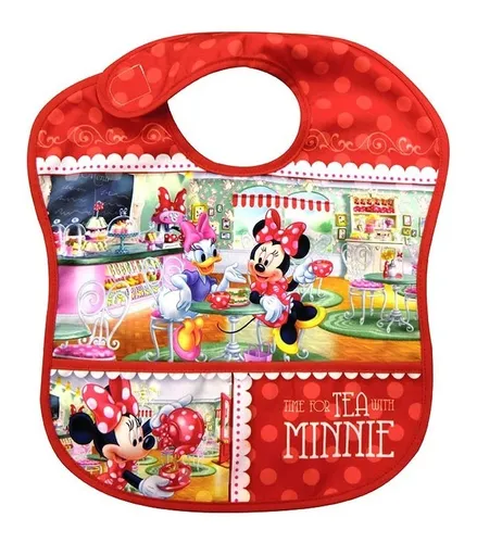 Babero Grande + Velcro Sublimado Waterproof Minnie Original