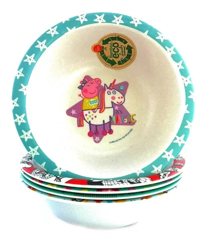 Bowl De Bambú Peppa Pig Original Y Oficial