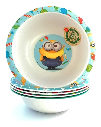 Bowl De Bambú Minions Original Y Oficial