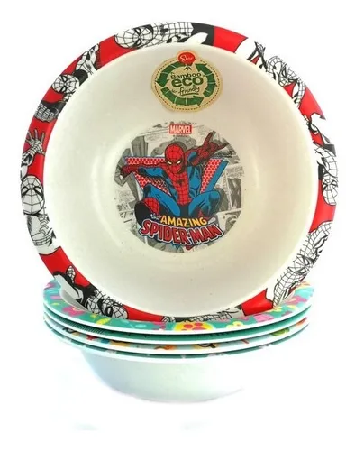 Bowl De Bambú Spiderman Original Y Oficial