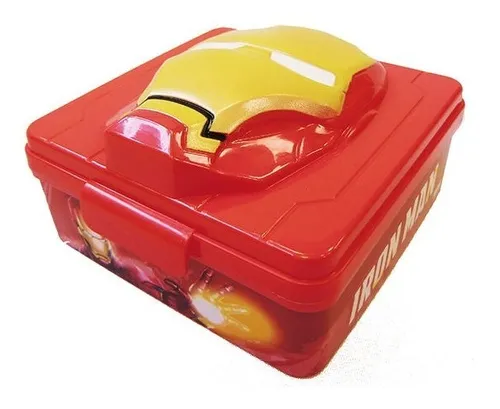 Vianda Lonchera Infantil Con Forma Ironman 12x12x6cm Oficial