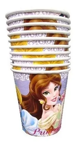 Packx10 Vasos Descartables Princesas Disney Original Oficial