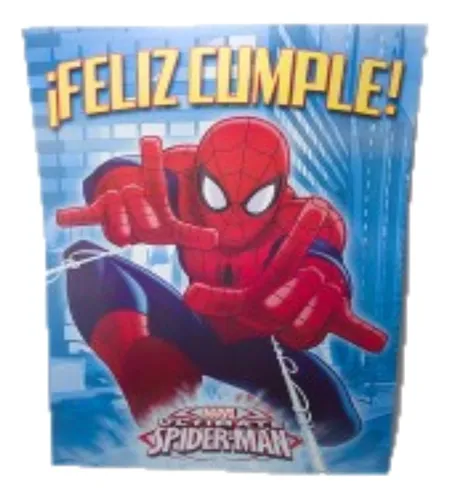 Afiche Cumpleaños Spiderman 50x40 Cotillón Oficial