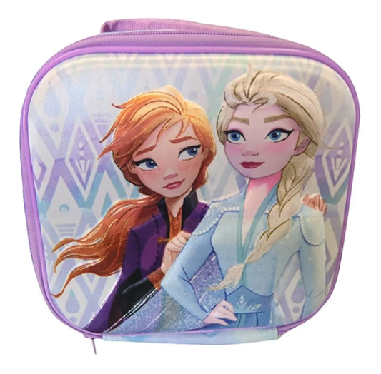 Lonchera Infantil Escolar 3d Frozen 20 X 20 X 8 Cm Oficial