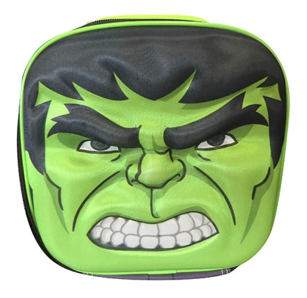 Lonchera Infantil Escolar 3d Hulk Marvel 20 X 20 X 8 Oficial