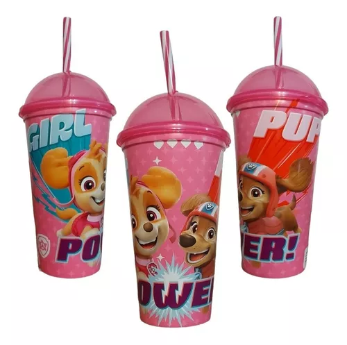 Vaso / Botella Plástico Milkshake + Pajita Paw Patrol 500 Ml