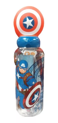 Vaso / Botella Plástico 560ml Capitan America Marvel Oficial