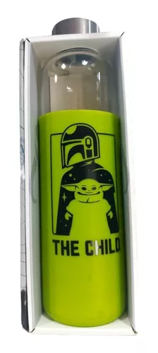 Botella Vidrio Silic 585ml Mandalorian Yoda Star Wars Oficia