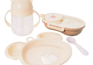 Set Bazar Alimentación 4 Pzas Bebe Forma Oso