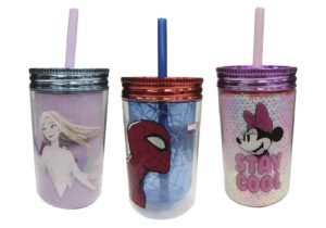Vaso con Pajita Brillante 370 ml Varios Personajes